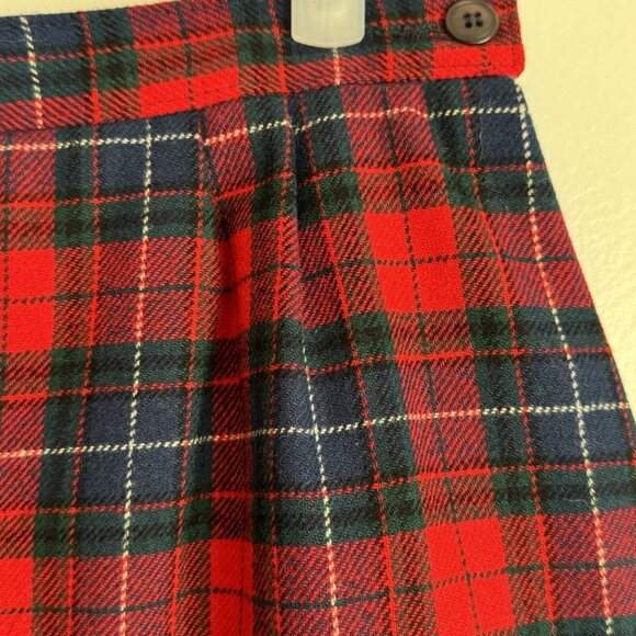 Vintage Pendleton Pure Virgin Wool Skirt Sz 8 Christmas Plaid Manson Tartan USA - Picture 5 of 6
